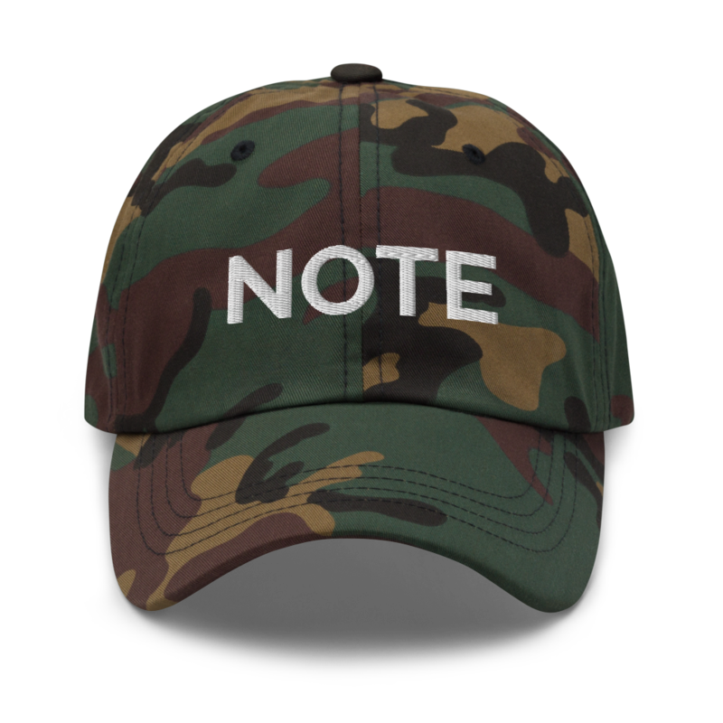 Note Hat - Green Camo