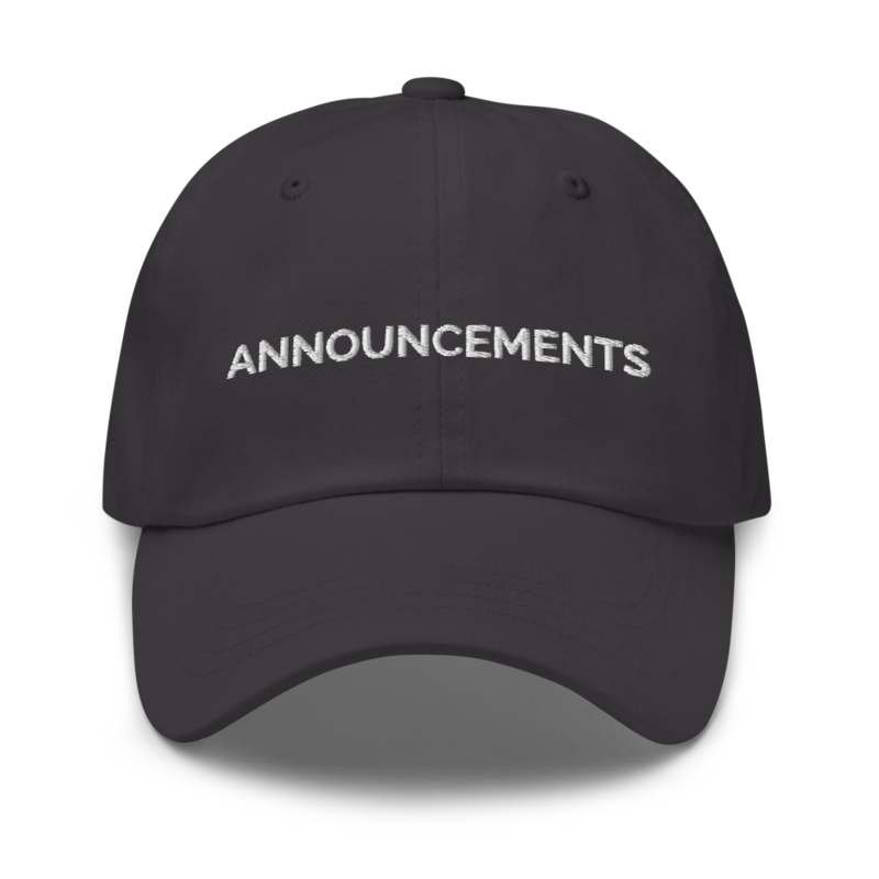 Announcements Hat - Dark Grey