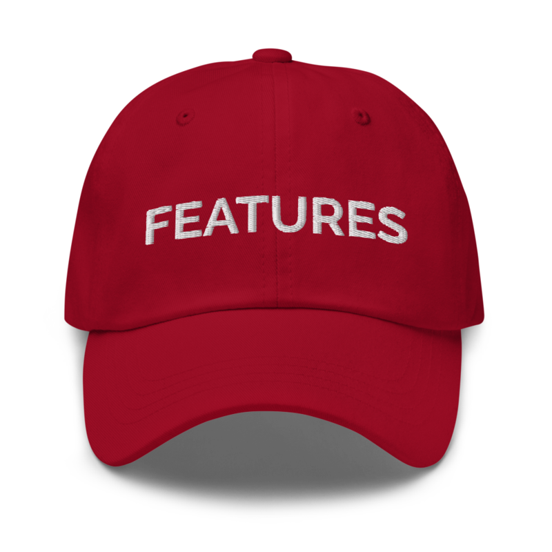 Features Hat - Cranberry