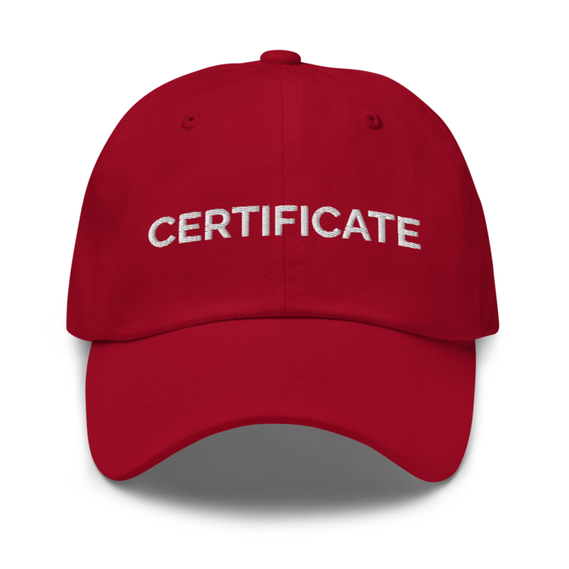 Certificate Hat - Cranberry