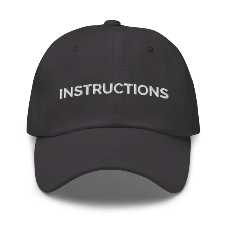 Instructions Hat - Dark Grey