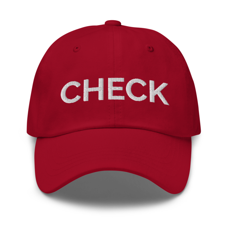 Check Hat - Cranberry