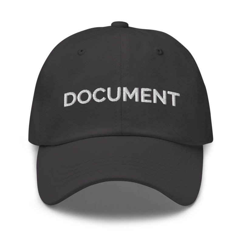 Document Hat - Dark Grey