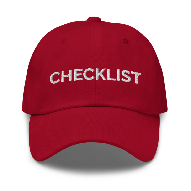 Checklist Hat - Cranberry
