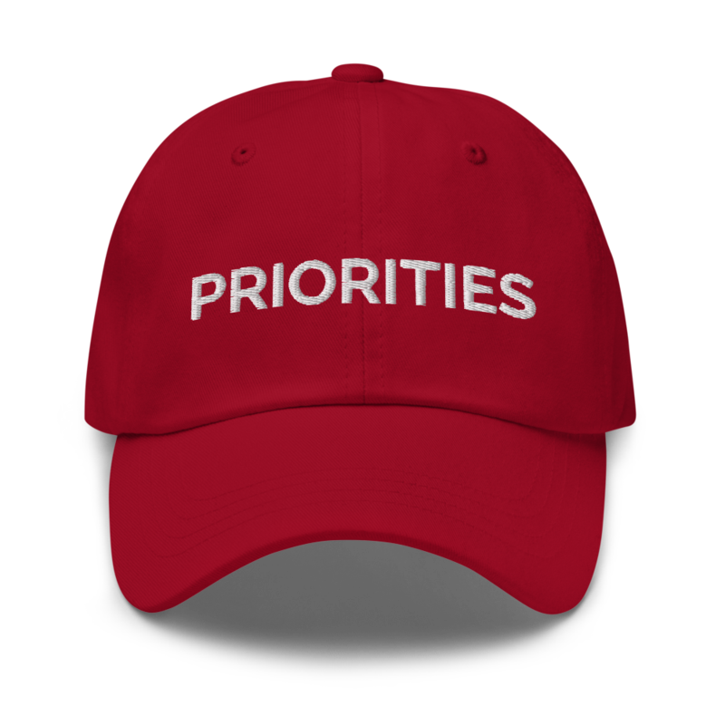 Priorities Hat - Cranberry