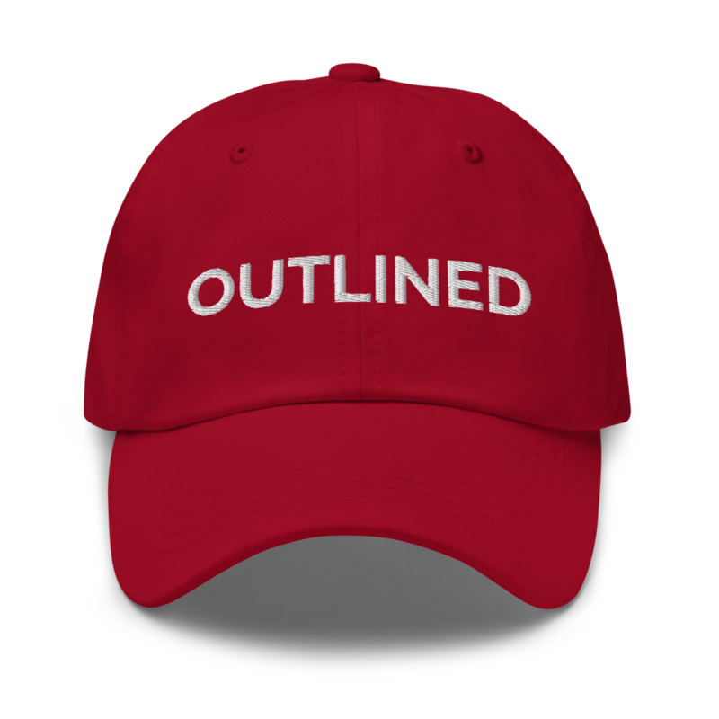 Outlined Hat - Cranberry