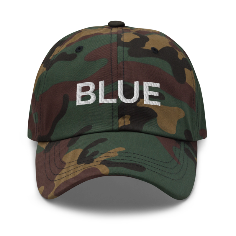 Blue Hat - Green Camo