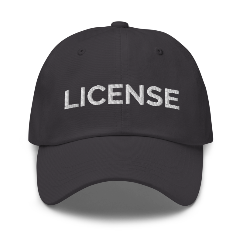 License Hat - Dark Grey