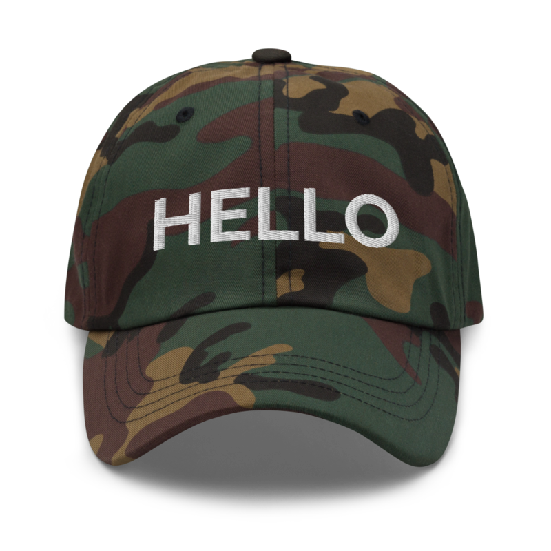 Hello Hat - Green Camo