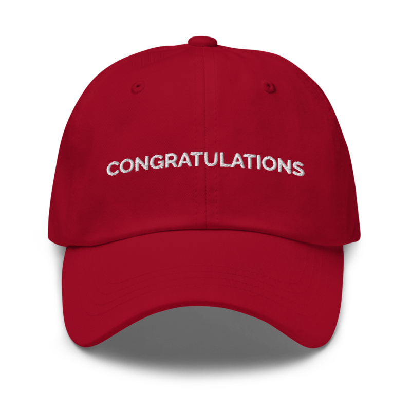Congratulations Hat - Cranberry