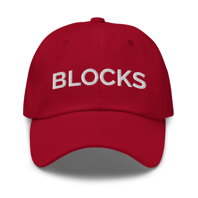 Blocks Hat - Cranberry