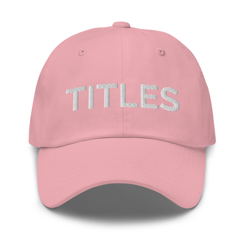 Titles Hat - Pink