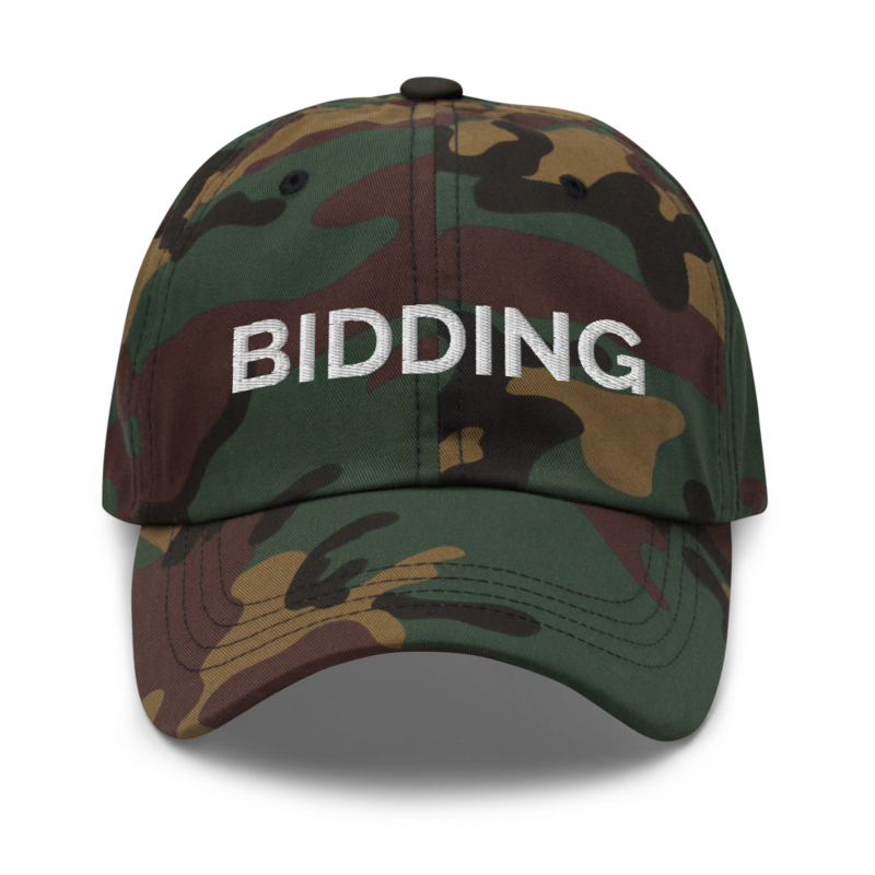 Bidding Hat - Green Camo