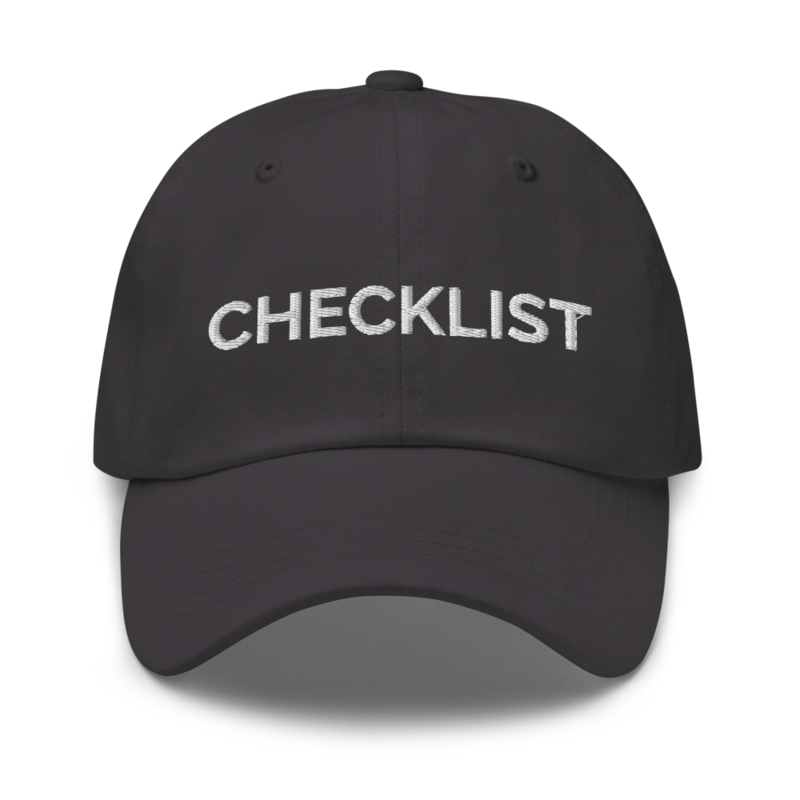 Checklist Hat - Dark Grey