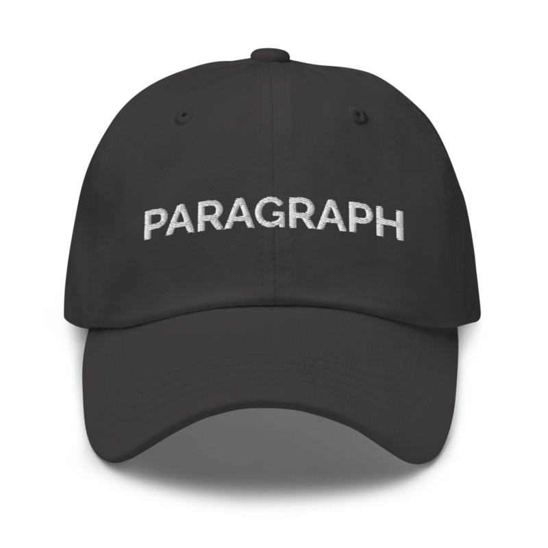 Paragraph Hat - Dark Grey