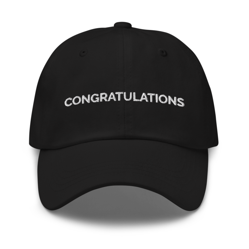 Congratulations Hat - Black