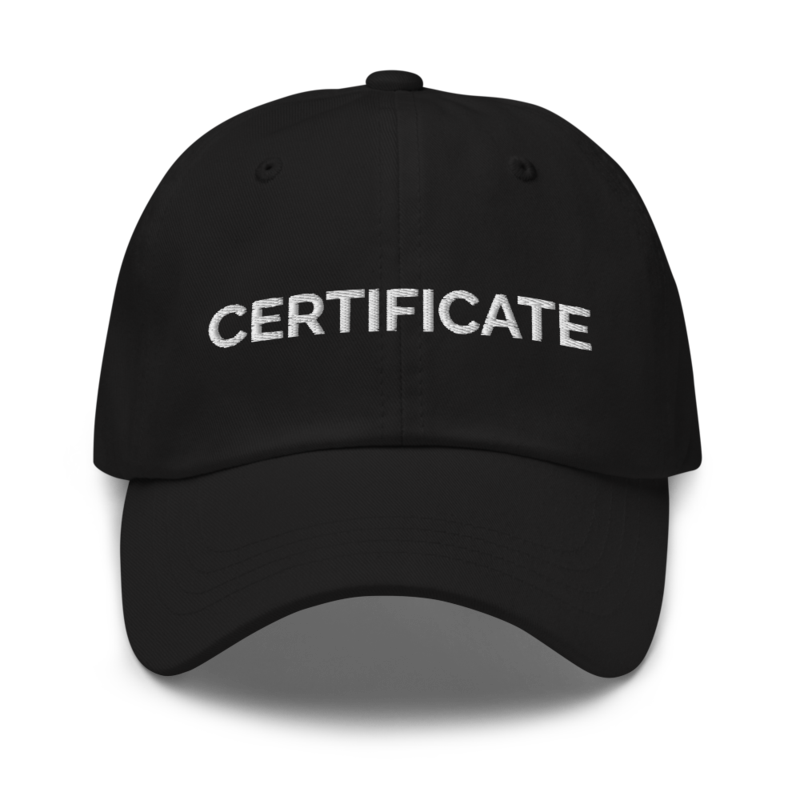 Certificate Hat - Black