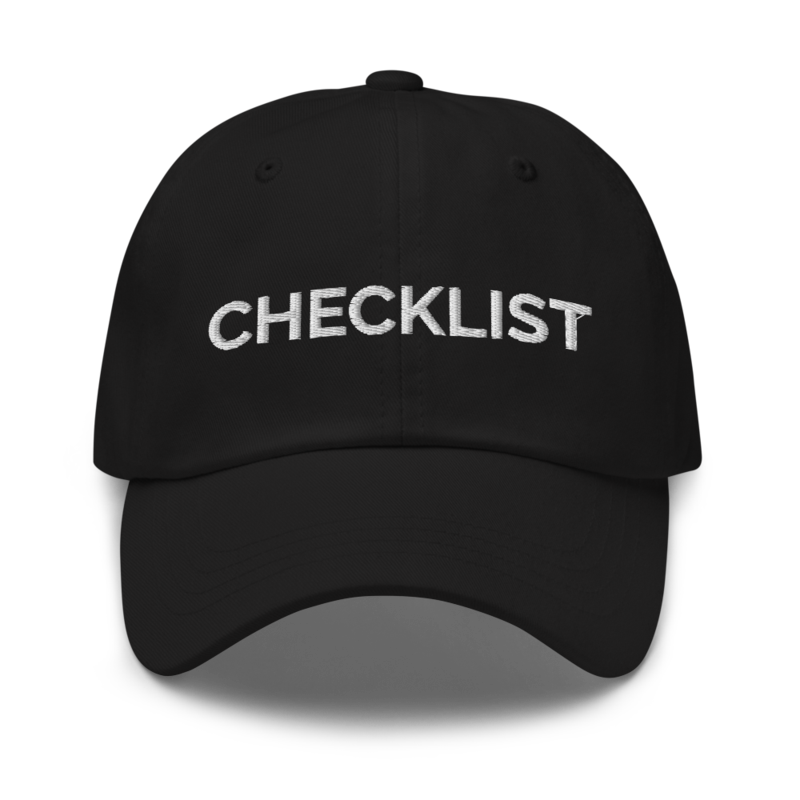 Checklist Hat - Black