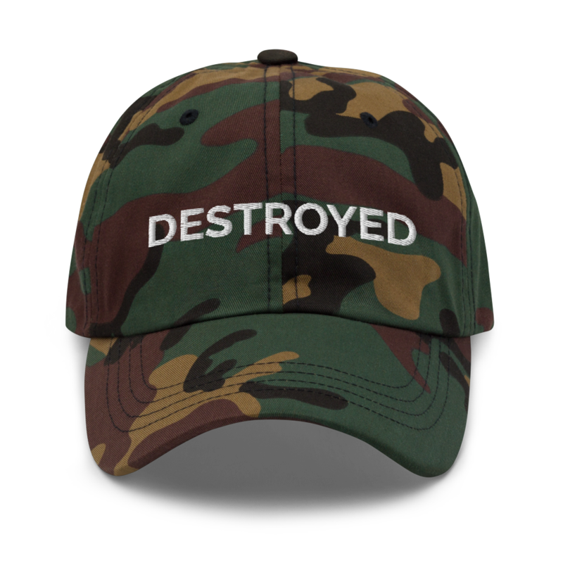 Destroyed Hat - Green Camo