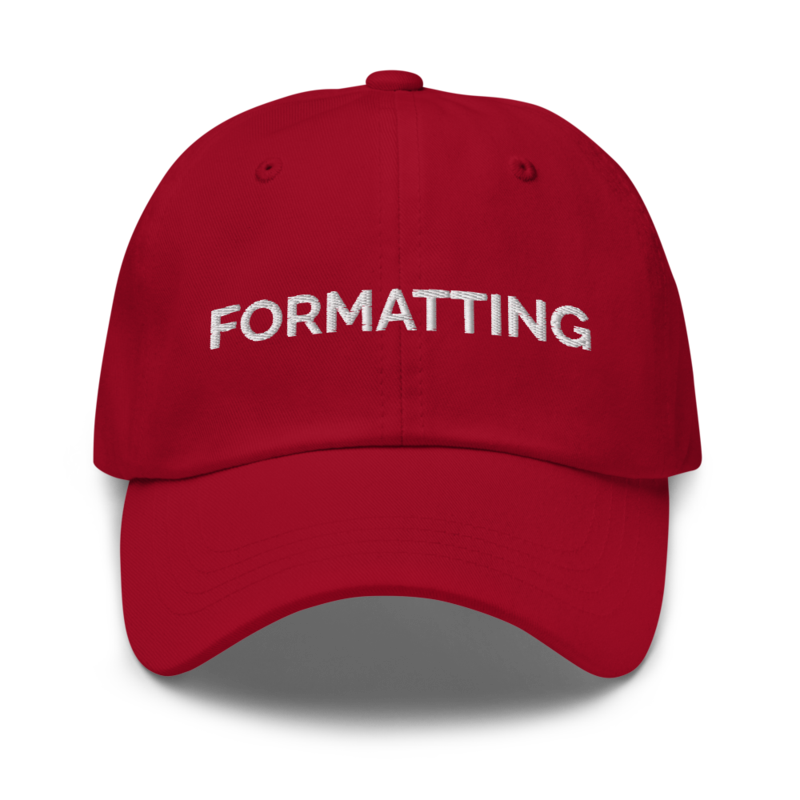 Formatting Hat - Cranberry