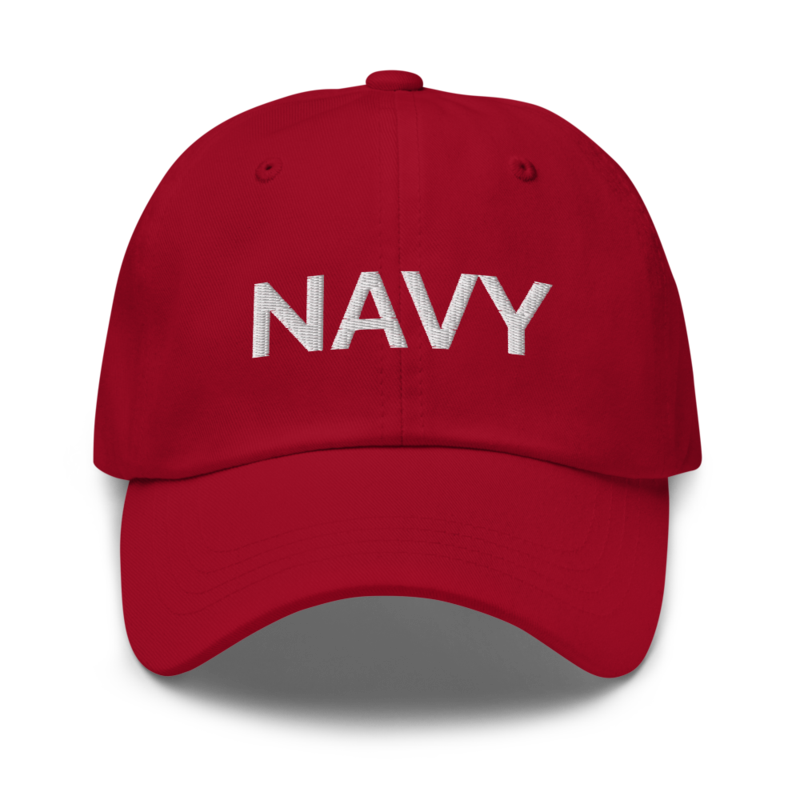 Navy Hat - Cranberry