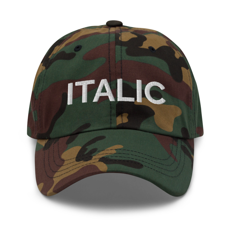 Italic Hat - Green Camo