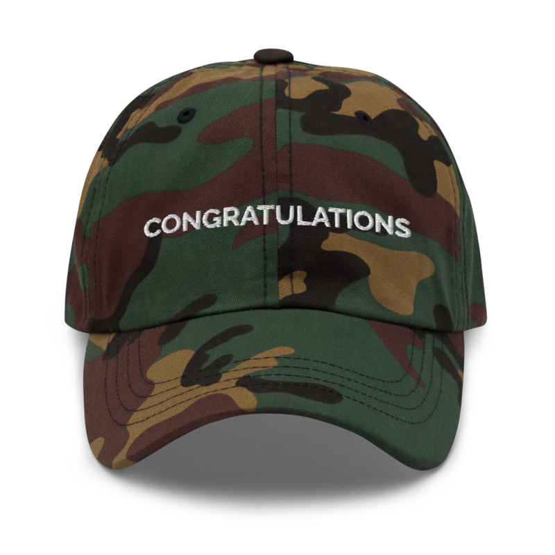 Congratulations Hat - Green Camo