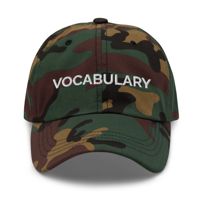 Vocabulary Hat - Green Camo