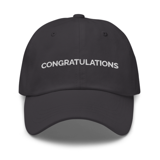 Congratulations Hat - Dark Grey