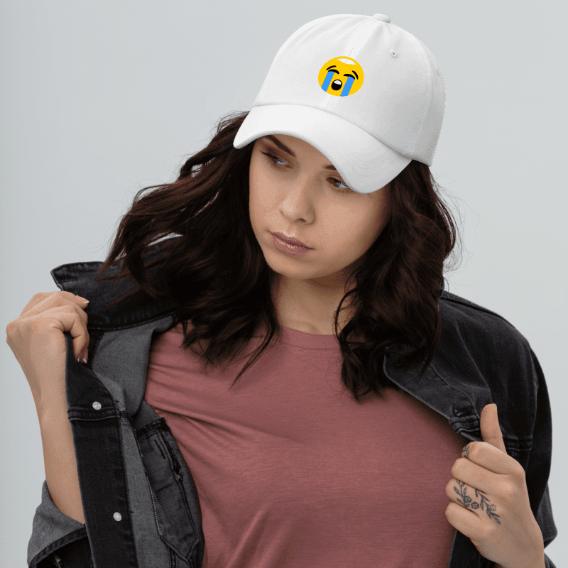 Loudly Crying Face Emoji 😭 Hat - NicheMerch